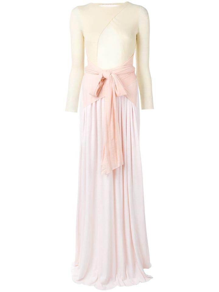 Esteban Cortazar Ribbon Drape Gown - Neutrals