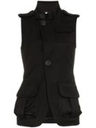 Wales Bonner Sleeveless Military Jacket - Black