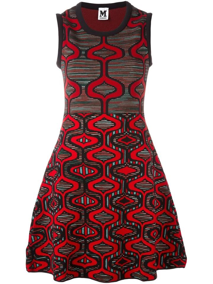 M Missoni Sleeveless Knitted Dress, Women's, Size: 40, Red, Acrylic/polyamide/viscose/wool