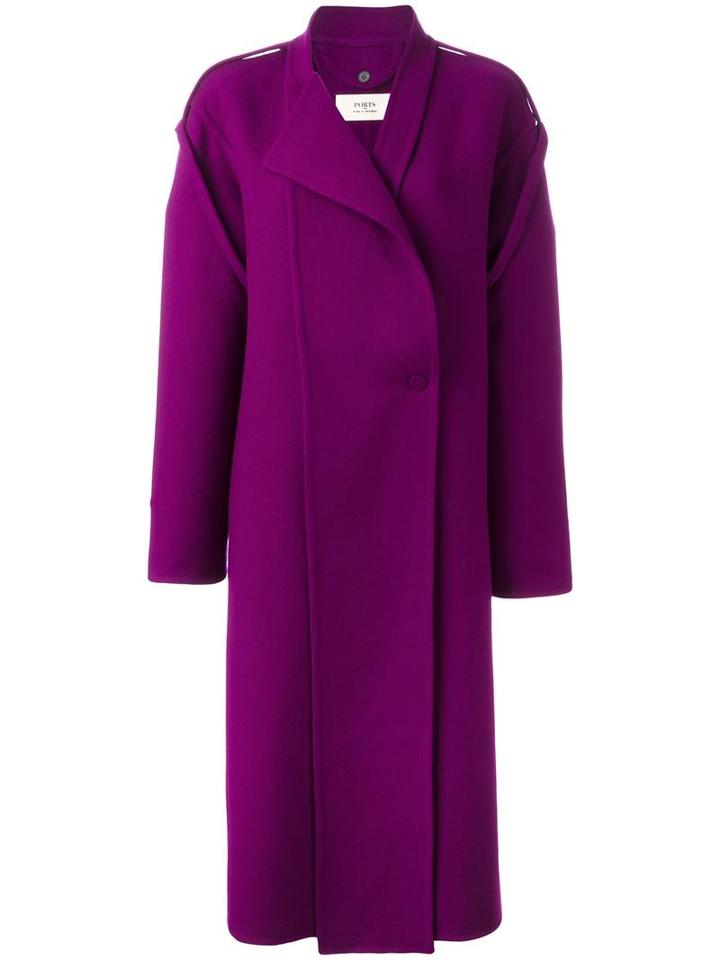 Ports 1961 Double Breasted Coat, Women's, Size: 38, Pink/purple, Virgin Wool