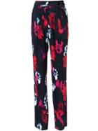 Thakoon Floral Print Trousers, Women's, Size: 6, Black, Viscose/spandex/elastane
