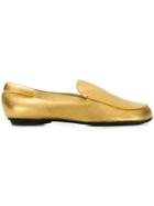 Prada Vintage Round Toe Metallic Loafers