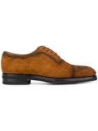 Kiton Perforated Trim Brogues - Brown