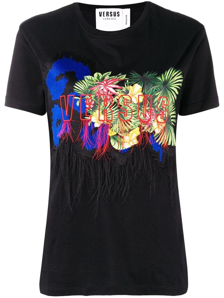 Versus Embroidered Logo T-shirt - Black