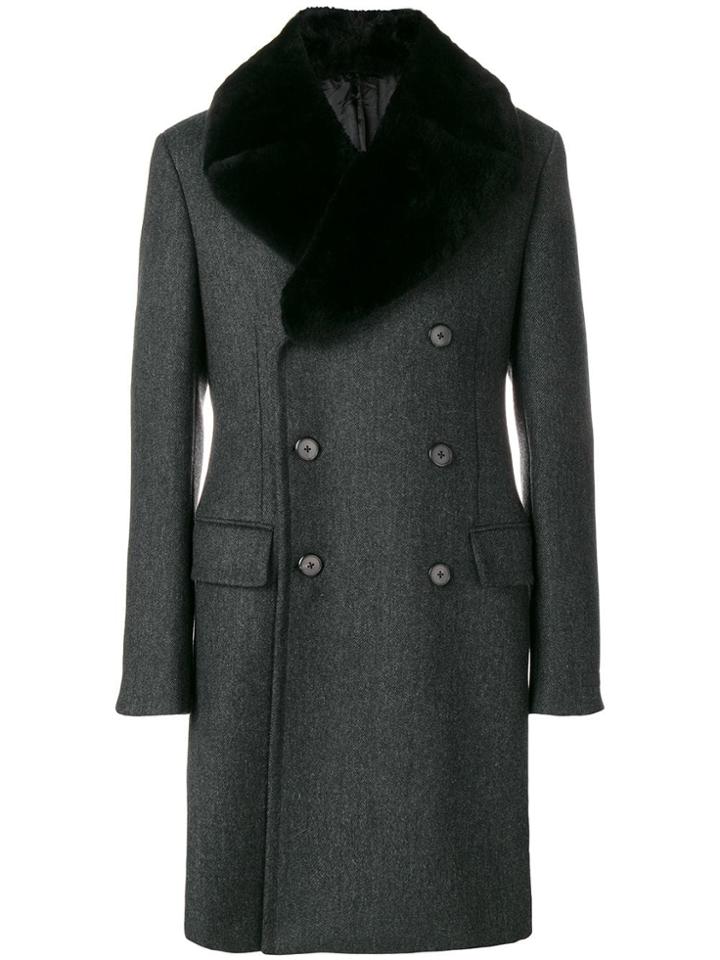 Prada Double Breasted Coat - Grey