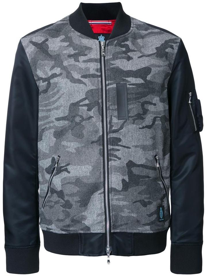 Guild Prime Camouflage Bomber Jacket, Men's, Size: 2, Grey, Wool