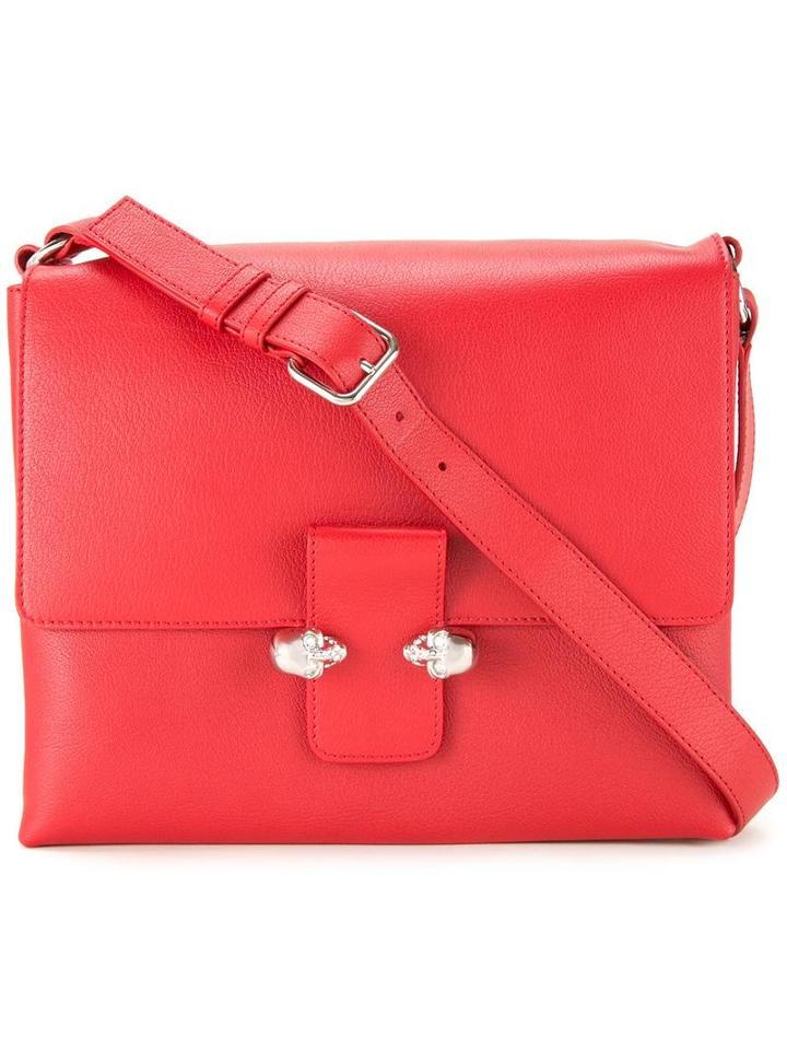 Alexander Mcqueen Twin Skull Satchel, Women's, Red, Buffalo Leather