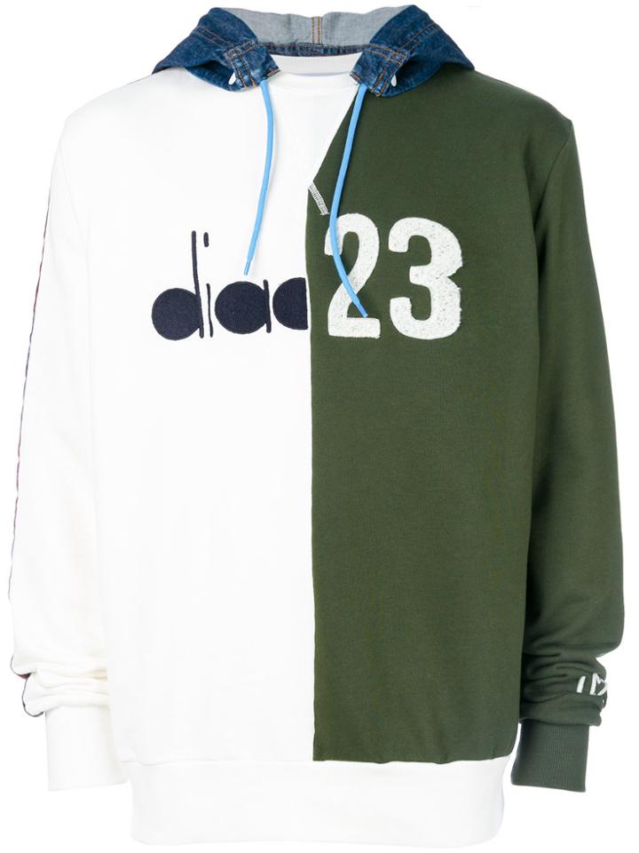 Diadora Colour-block Hooded Sweatshirt - Green