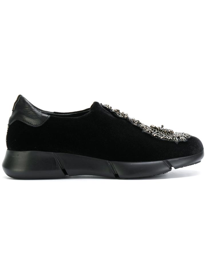 Strategia Embellished Slip-on Sneakers - Black