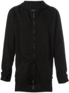 Andrea Ya Aqov Zipped Parachute Hoodie, Men's, Size: L, Black, Cotton