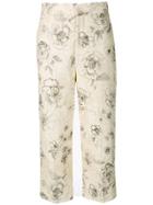 Erika Cavallini Floral Print Cropped Trousers - Neutrals