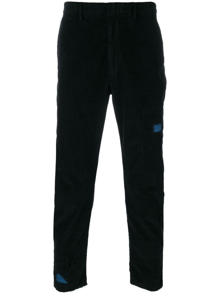 Pence Raw Edge Patch Trousers - Black