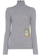 Chloé Hand Applique Gingham Top - Black