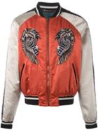 Roberto Cavalli Embroidered Pegasus Bomber Jacket, Men's, Size: 50, Cotton/viscose/cupro/cotton