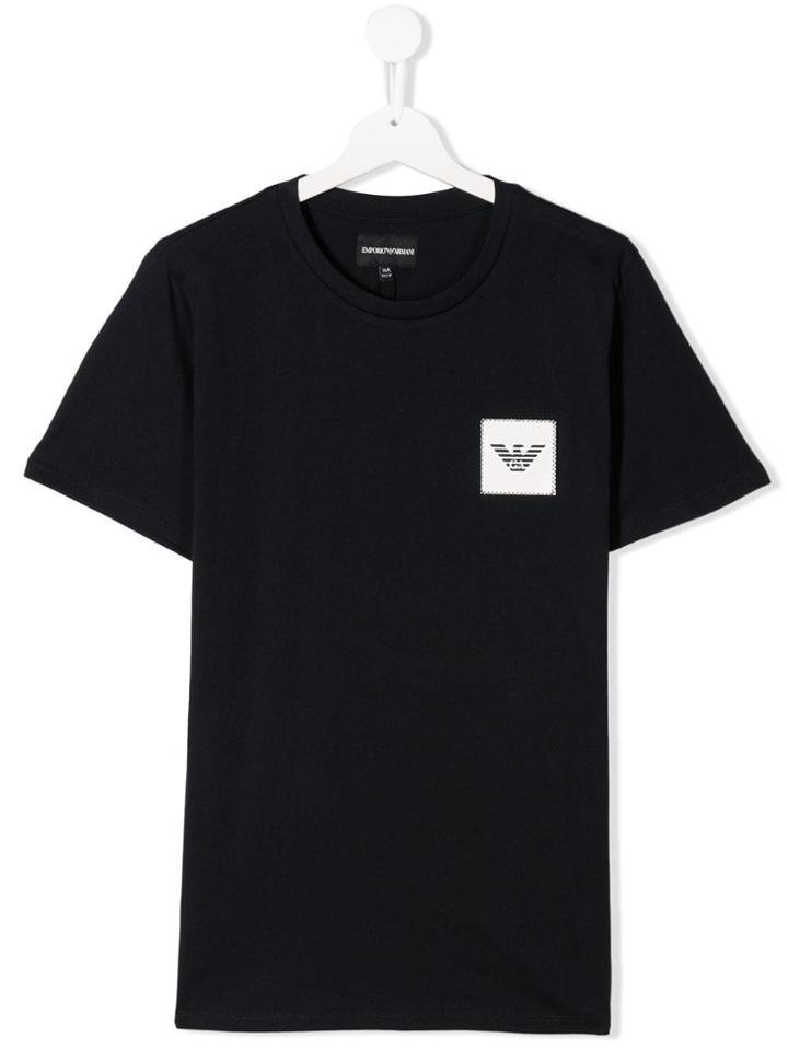 Emporio Armani Kids Teen Logo Patch T-shirt - Blue