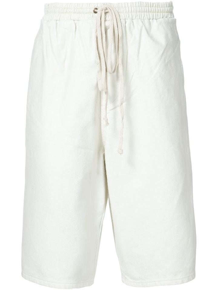 321 Waist String Bermuda Shorts, Men's, Size: 36, White, Cotton