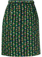 Yves Saint Laurent Pre-owned Floral Print Skirt - Black