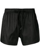 Moschino Logo Drawstring Swim Shorts - Black