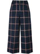 Dondup Checked Cropped Trousers - Blue