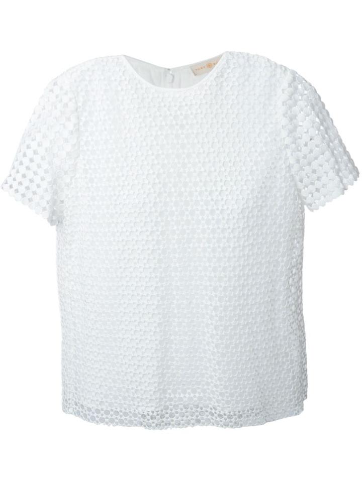Tory Burch Pleated Back Crochet Top