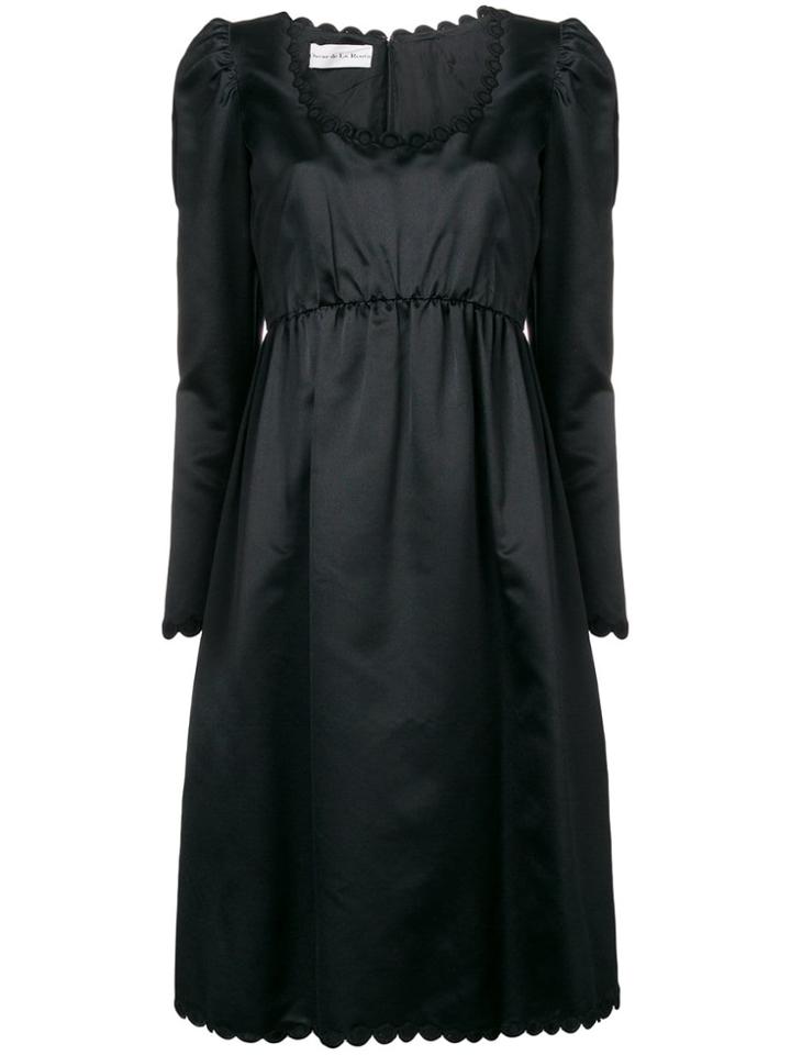 Oscar De La Renta Vintage 1963 Scalloped Detailing Dress - Black