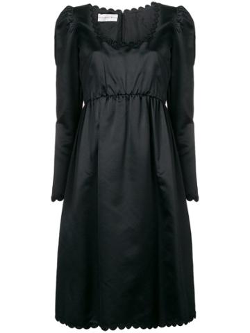 Oscar De La Renta Vintage 1963 Scalloped Detailing Dress - Black