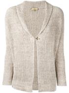 Fay - Ribbed-knit Cardigan - Women - Cotton/linen/flax - S, Nude/neutrals, Cotton/linen/flax