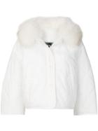 Army Yves Salomon Trimmed Hood Padded Jacket - White