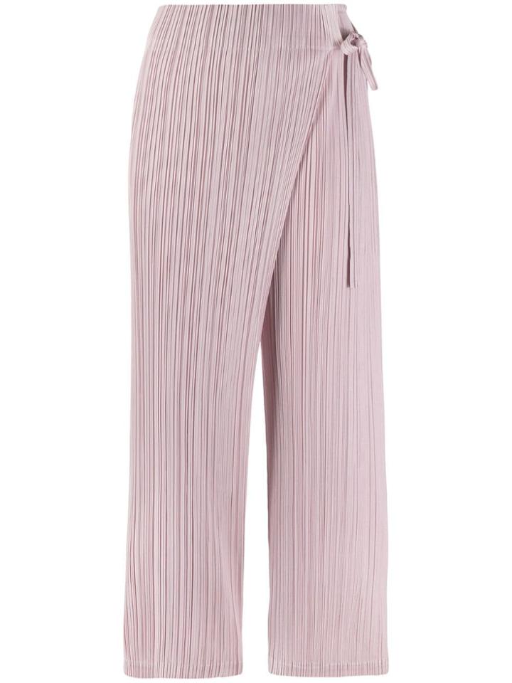 Pleats Please By Issey Miyake Plissé Wrap Cropped Trousers - Pink