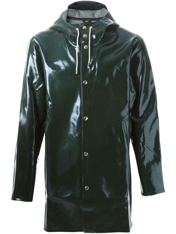 Stutterheim Stockholm Opal Raincoat, Adult Unisex, Size: S, Green, Rubber