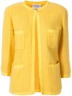 Chanel Pre-owned Cc Button Tweed Jacket - Yellow