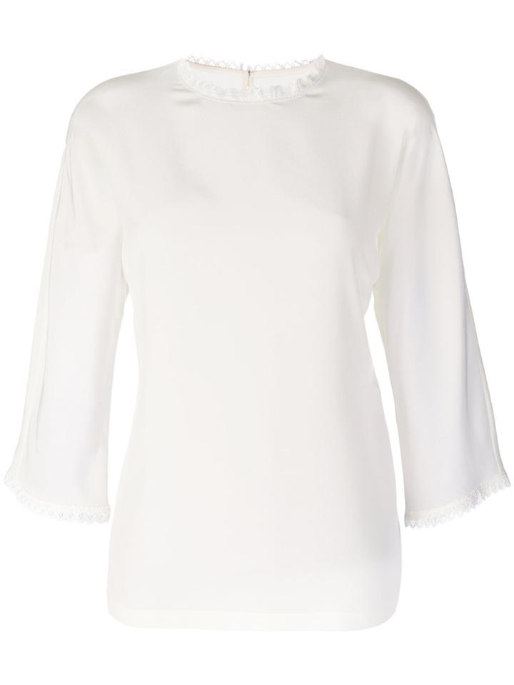 Dolce & Gabbana Scalloped Trim Top - Nude & Neutrals