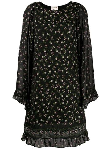 Semicouture Camp Floral Frill Dress - Black
