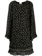 Semicouture Camp Floral Frill Dress - Black