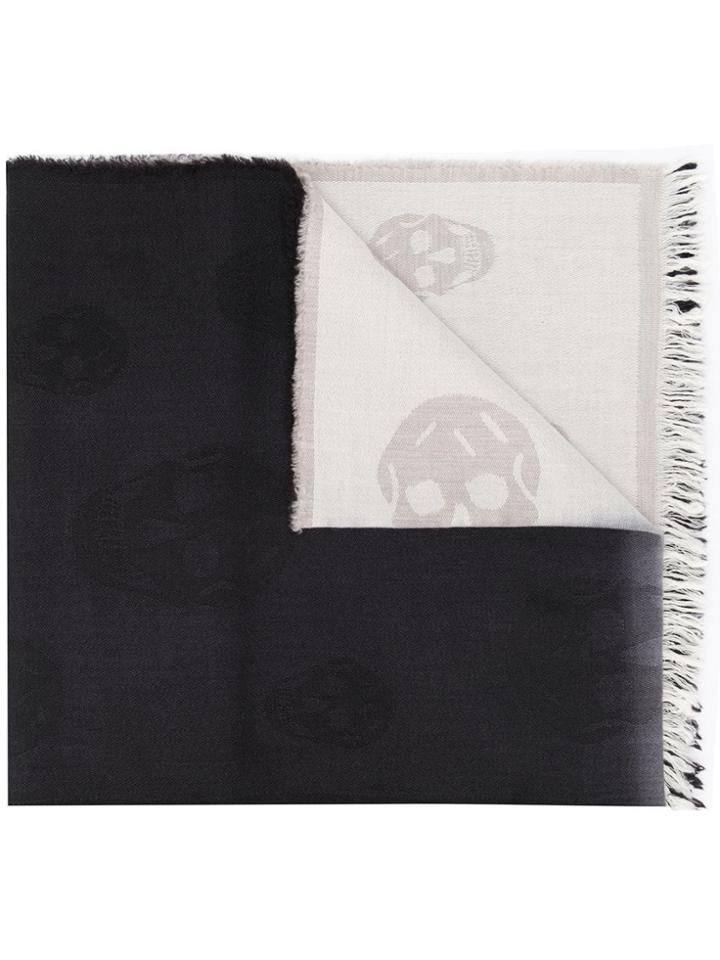 Alexander Mcqueen Dégradé Skull Scarf - Grey