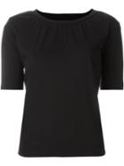 Mm6 Maison Margiela Open Back Gathered Neck T-shirt, Women's, Size: S, Black, Cotton