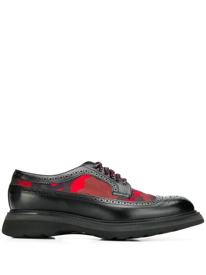 Doucal's Camouflage Detail Derby Shoes - Black