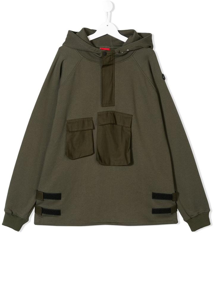 Ai Riders On The Storm Kids Teen Pocket Detail Hoodie - Green