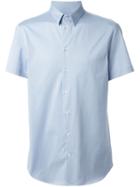 Emporio Armani Short-sleeved Shirt, Men's, Size: 38, Blue, Cotton