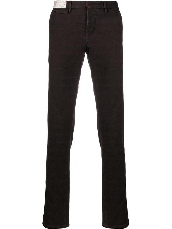 Incotex Check-print Chino Trousers - Red