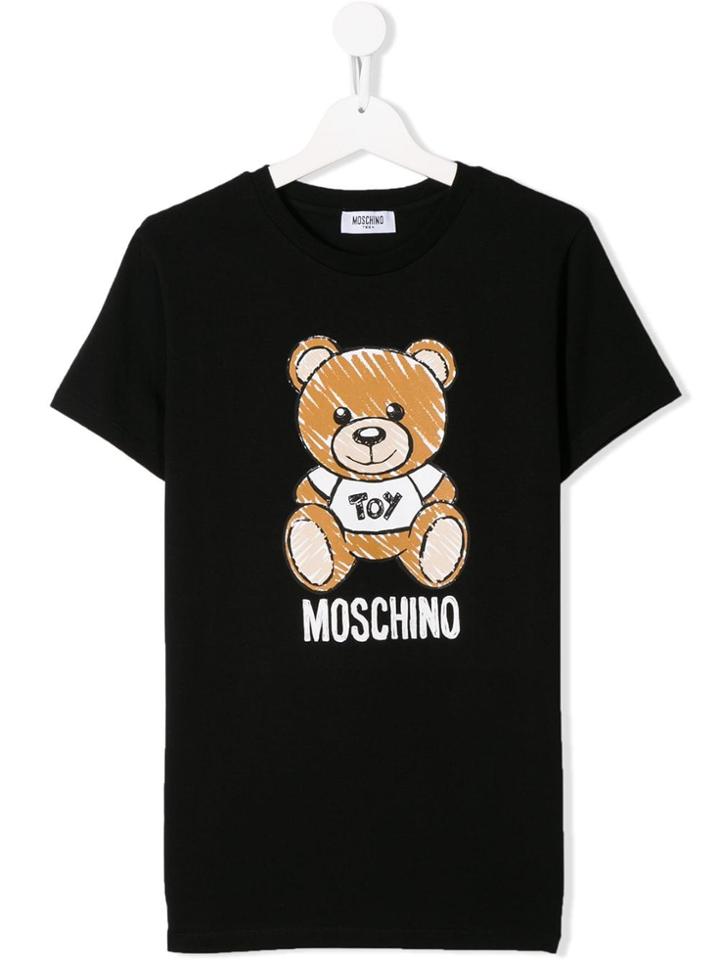 Moschino Kids Bear Logo Print T-shirt - Black