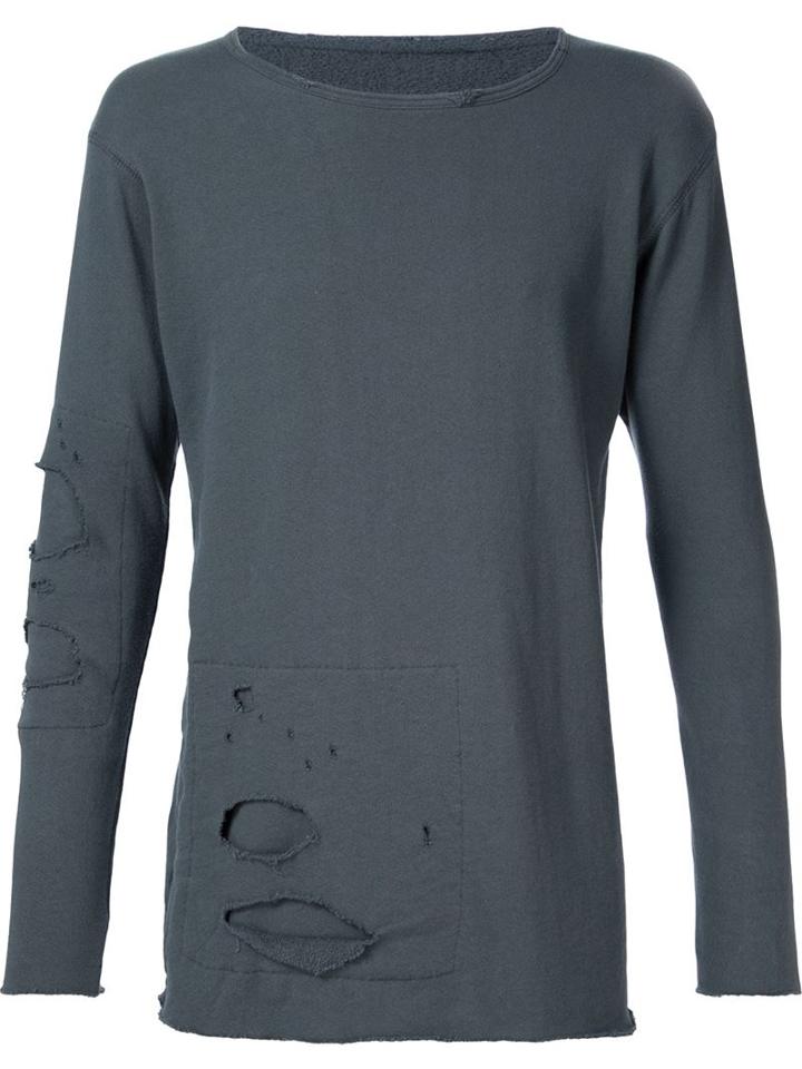 Greg Lauren Long Sleeve Distressed T-shirt