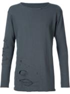 Greg Lauren Long Sleeve Distressed T-shirt