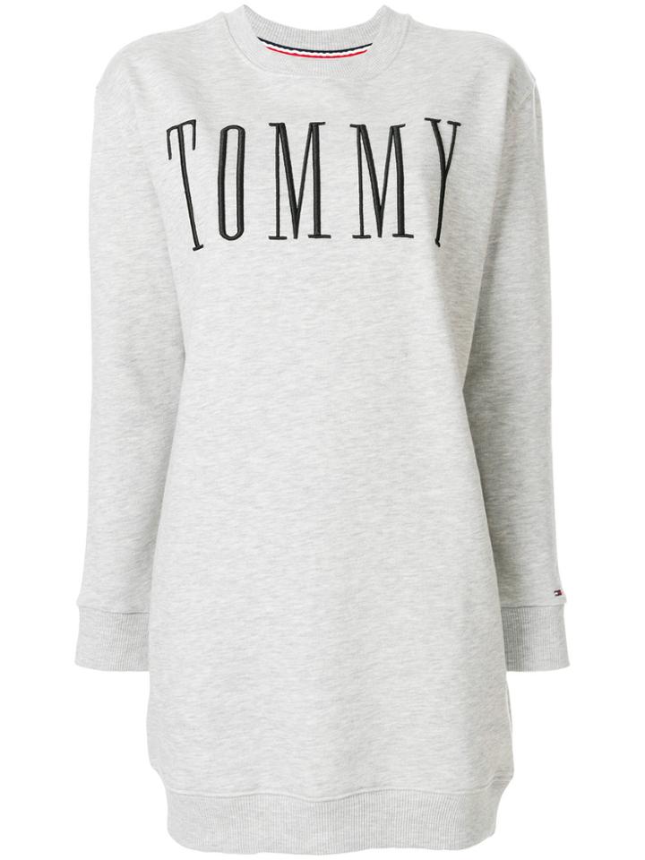Tommy Hilfiger Logo Patch Sweater Dress - Grey