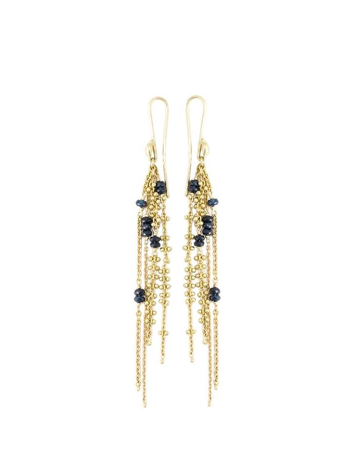 Natasha Collis Waterfall Blue Sapphire Earrings, Women's, Metallic