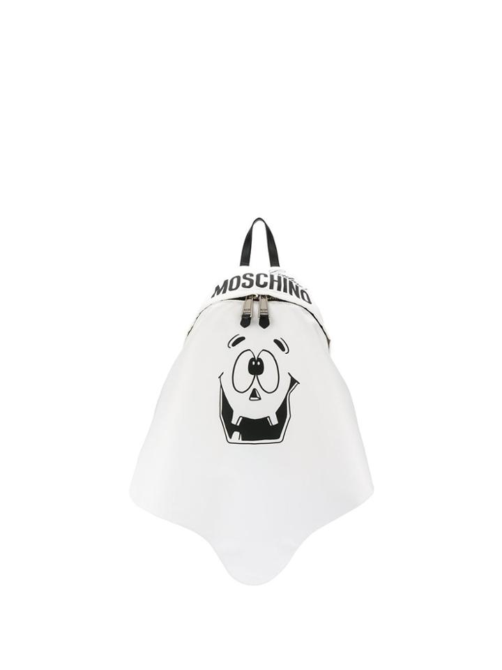 Moschino Pumpkin Face Print Backpack - White