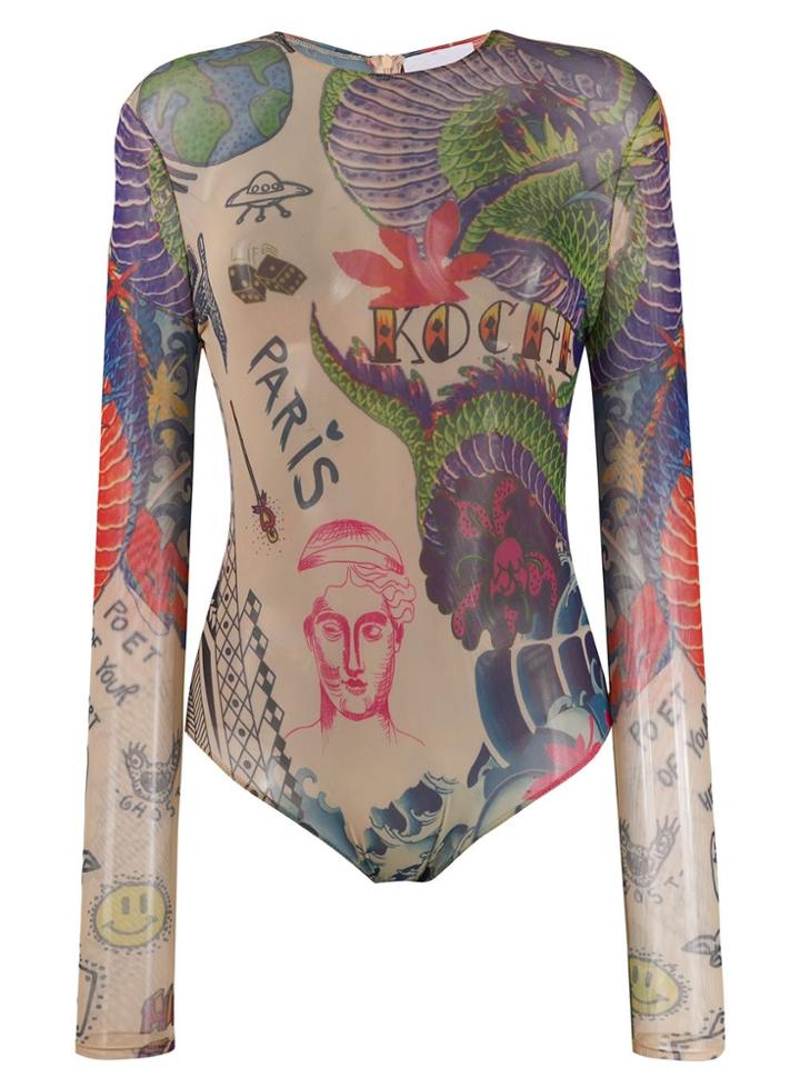 Koché Tattoo Print Bodysuit - Neutrals