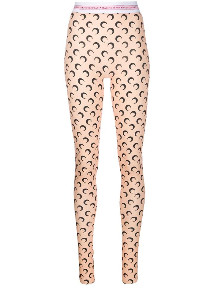 Marine Serre Moon Print Leggings - Orange