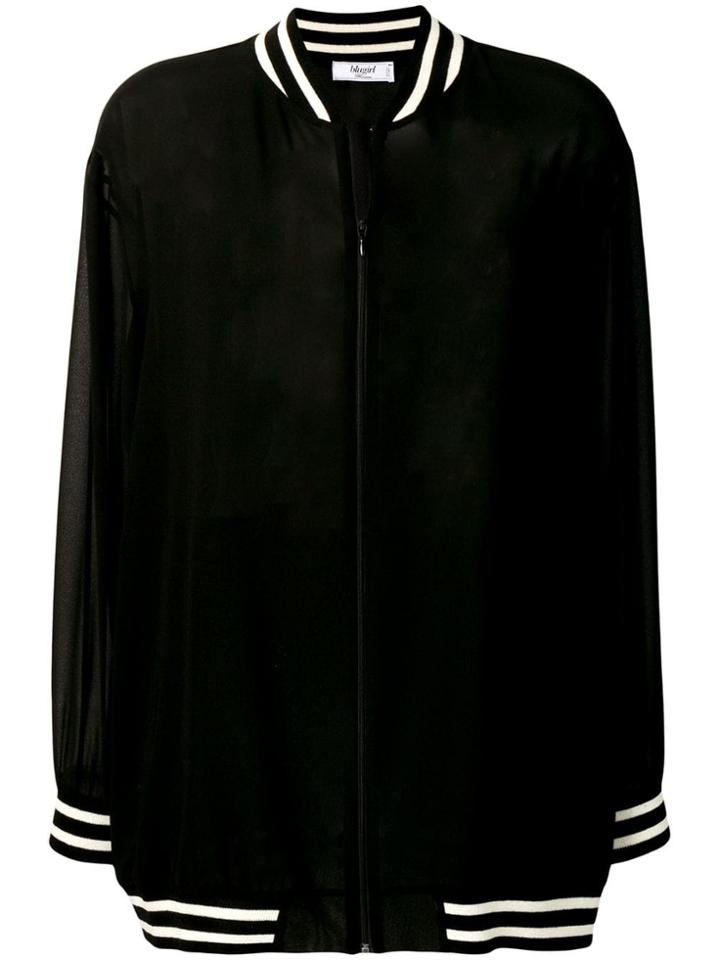 Blugirl Sheer Bomber Jacket - Black