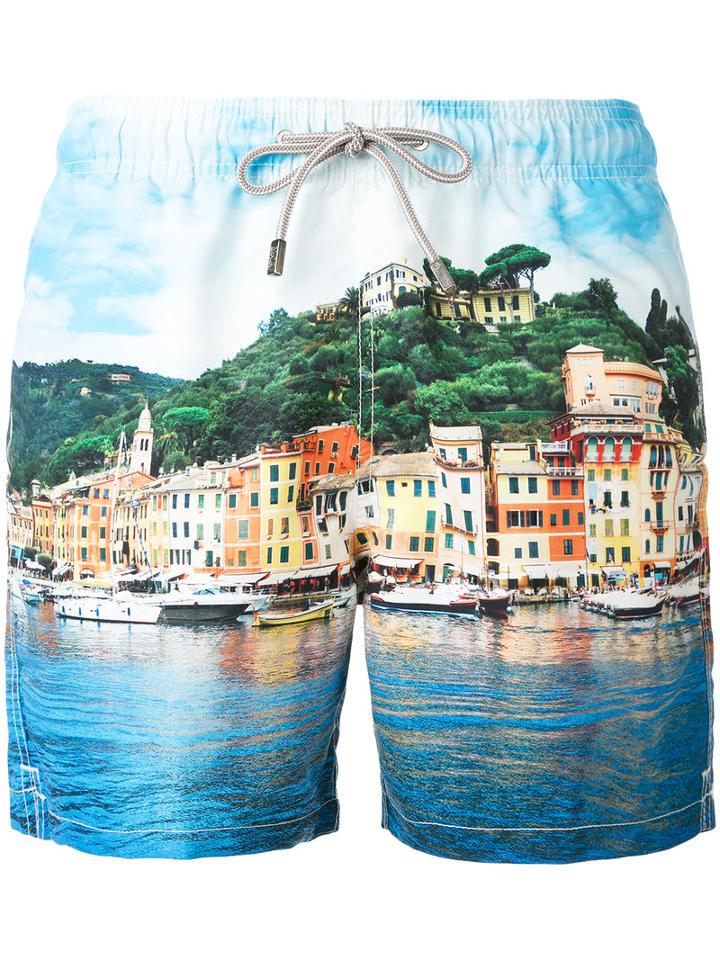 Mc2 Saint Barth - Printed Swim Shorts - Men - Polyester - Xxl, Blue, Polyester
